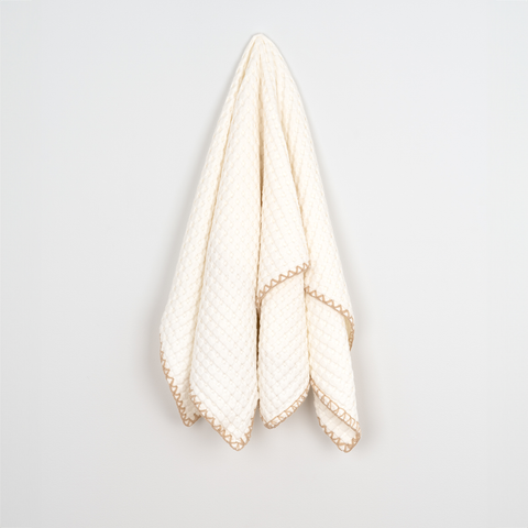 Soft and cozy baby blankets in pastel colors, neatly folded and stacked, featuring gentle patterns and textures perfect for a baby's delicate skin.