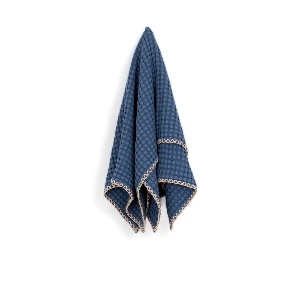 Blue waffle weave cotton baby blanket