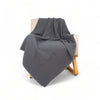 Gray stripe throw blanket on chair