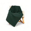 Green stripe throw blanket on chair