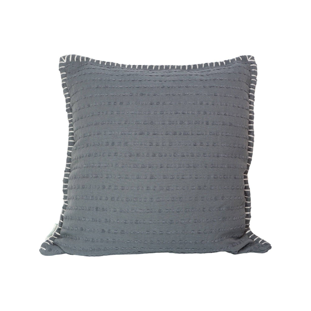 Gray cozy stripe throw pillow