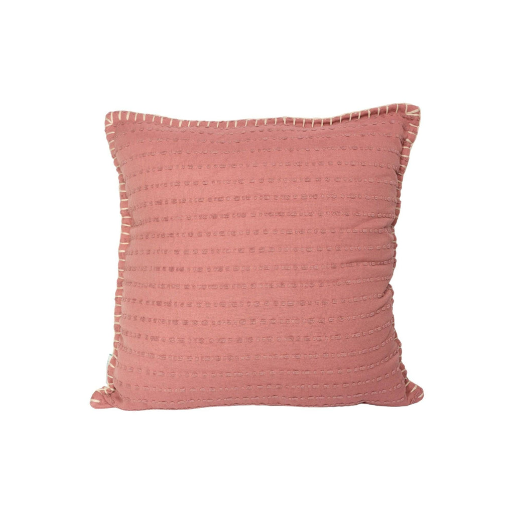 Pink cozy stripe throw pillow