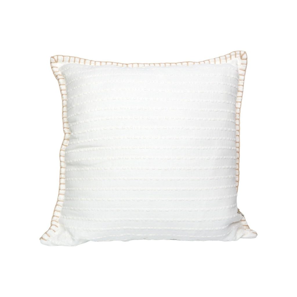 White cozy stripe throw pillow