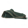 Folded green stripe throw blanket