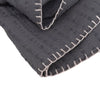 Folded gray stripe throw blanket