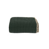 Folded green waffle throw blanket